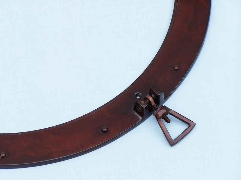 Antique Copper Decorative Ship Porthole Mirror 24"