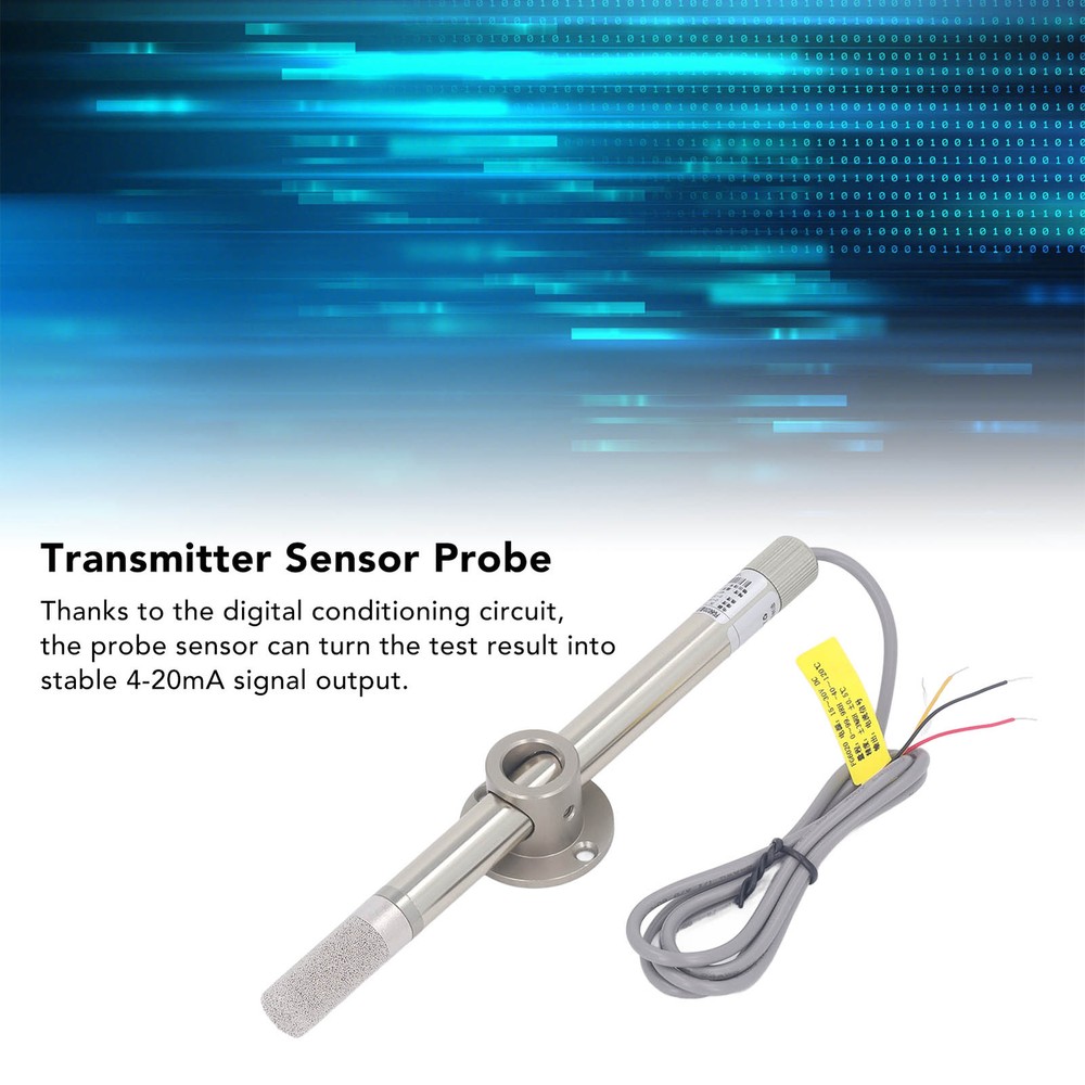 Temperature Humidity Sensor 4‑20mA Output 15‑30V DC Transmitter Sensor Probe