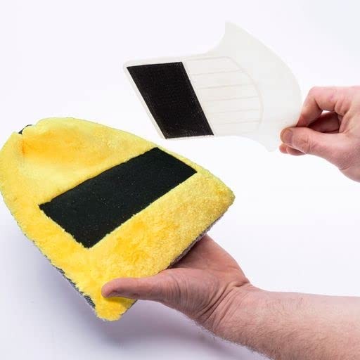 Extra Large Microfiber Auto Tire Scrubbing Mitt with Detachable Plastic Spray