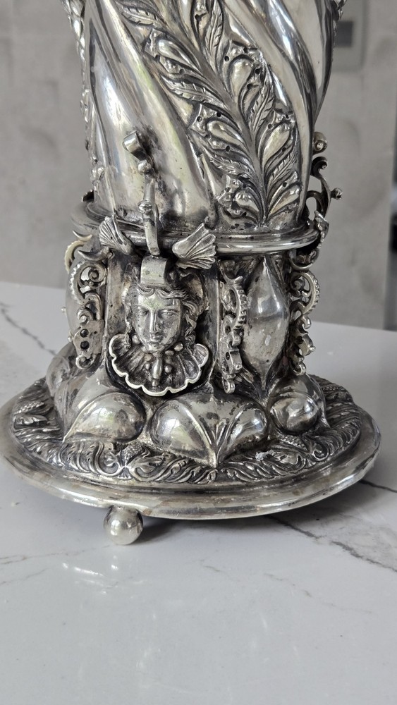 EXCEPTIONAL EXTRA LARGE GERMAN SILVER TANKARD