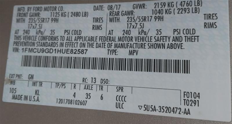 Used A/C Selector Switch fits: 2017 Ford Escape Front automatic temperature cont