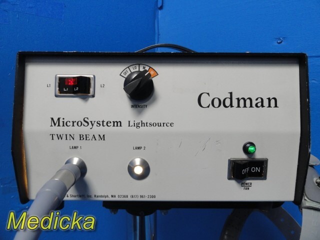 Codman Microsystem Twin Beam Light Source W/ Headlight & F/O Light Guide ~ 29685