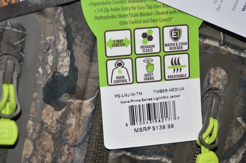 element outdoors men's prime series light/mid full zip jacket camo timber Medium