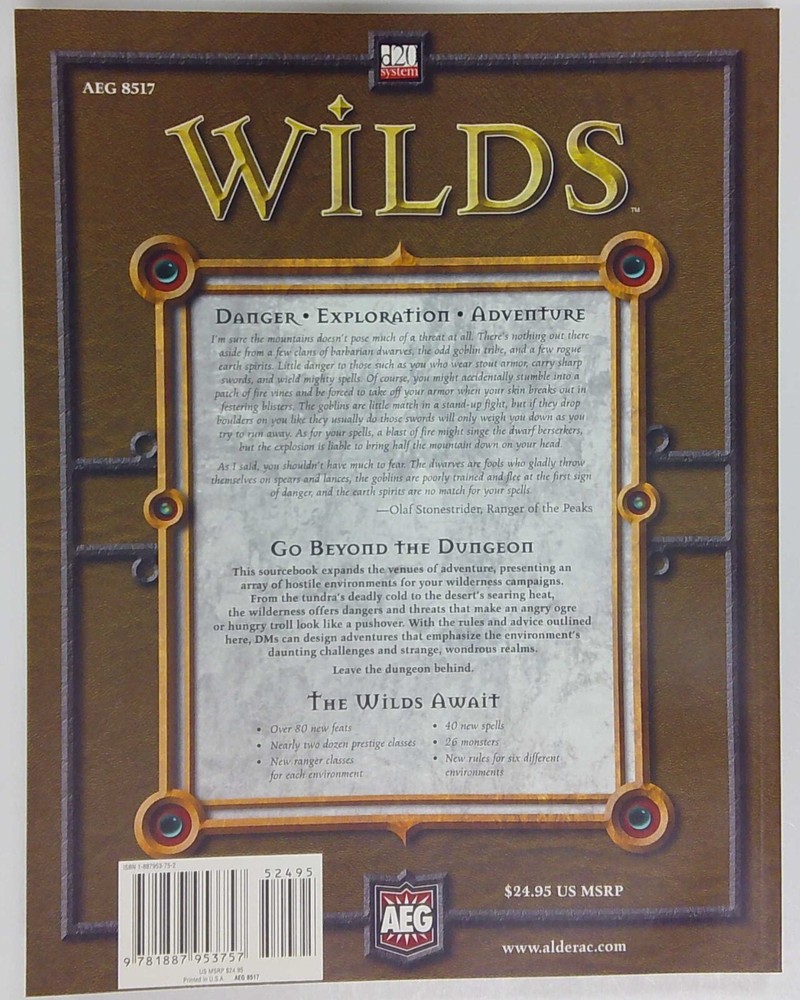 DUNGEONS AND DRAGONS 3RD/3.5 EDITION, D20 SYSTEM: WILDS AEG8517