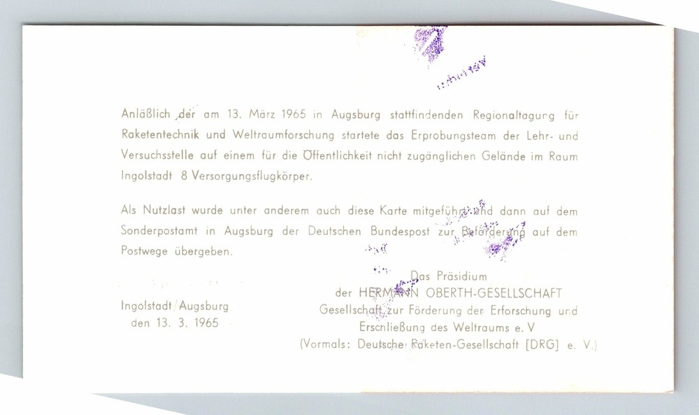 Germany 1965 - Regional Report on Rocket Techniques & Space Research - F7111