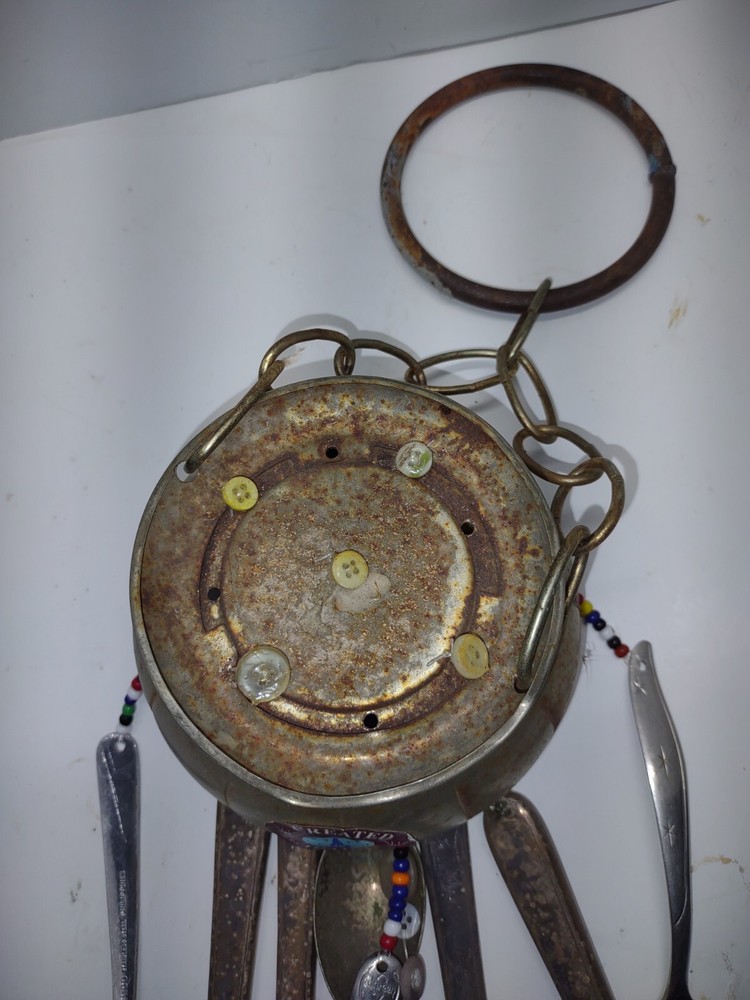 Antique Silverplate Silverware Wind Chime w/Flatware & Buttons Handcrafted Idaho