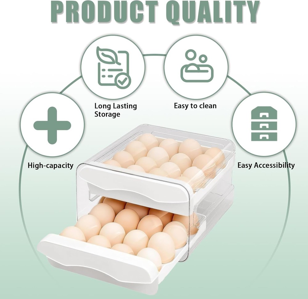 Refrigerator egg rack, egg container, egg storage box, double-layer transparent