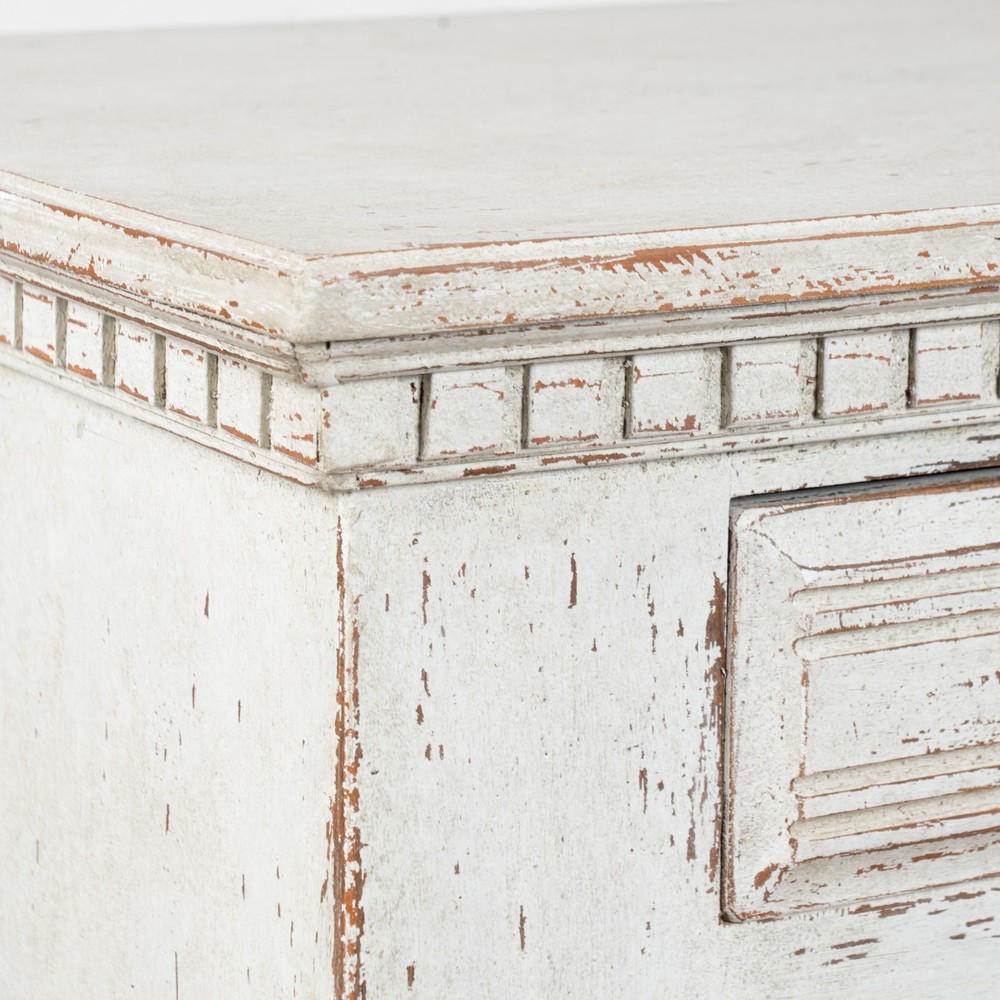 20th Century Swedish White Painted Oak Sideboard Buffet