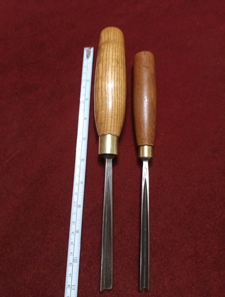 Vintage Two Herring Bros London Cast Steel V Carving Gouges