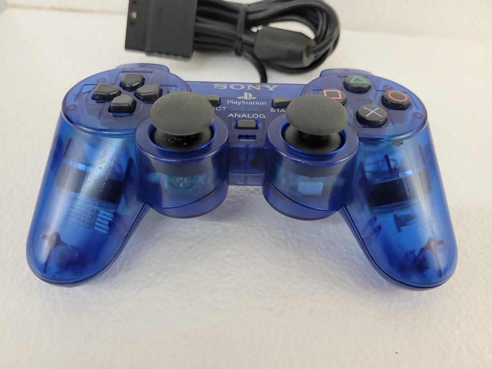 PlayStation 2 PS2 OEM Sony DualShock 2 Controller Ocean Blue Clear Working
