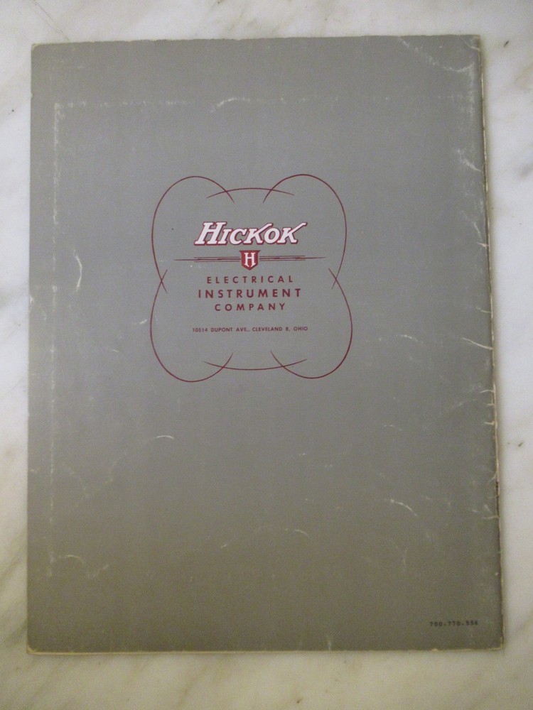 HICKOK MODEL 770 CATHODE RAY OSCILLOSCOPE MANUAL - ORIGINAL