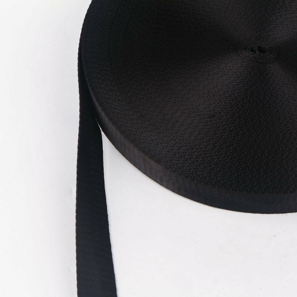 Black Wide Nylon Heavy Webbing Strap Thick Knapsack Belt 10m