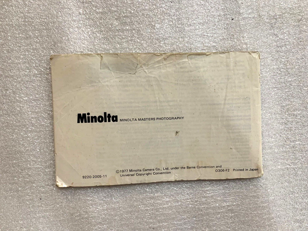 Minolta XD-11 Owner's Manual Instruction