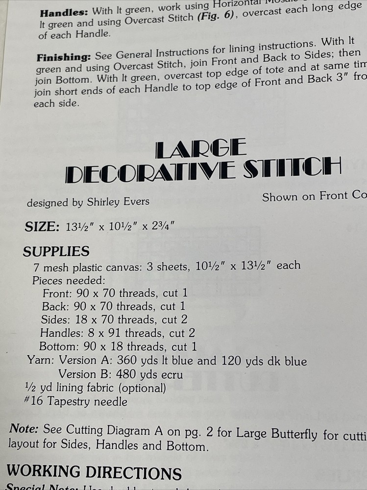 Leisure Arts Needlepoint Totes for Plastic Canvas 10 Projects Pattern