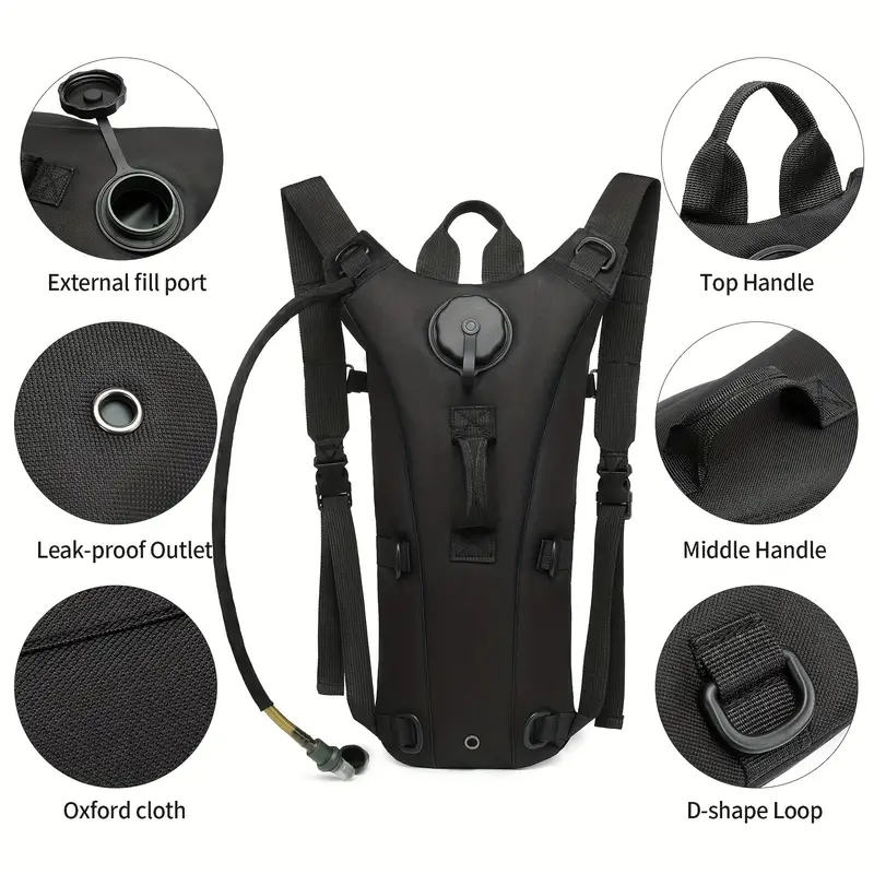 Water Bladder Backpack Nylon Tactical Hydration Pack Bag Running Jogging Cycling