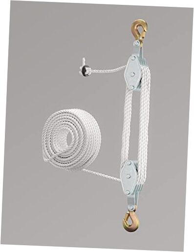 Block and Tackle Pulley System for Lifting Objects - SoB 4000LB Breaking