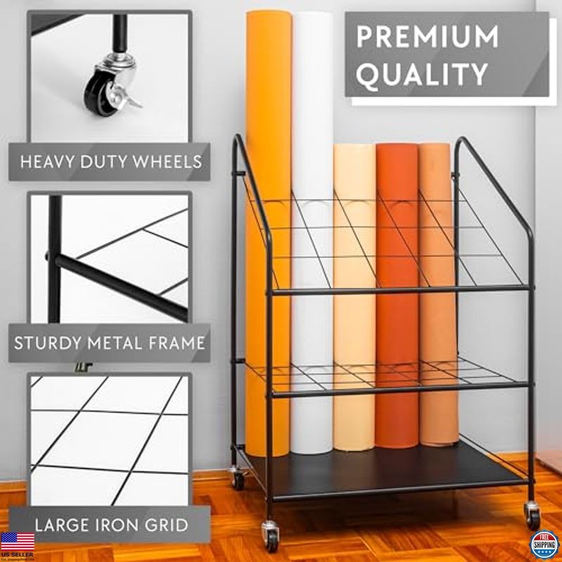 Blueprint Storage Organizer - 20-Compartment Rack for Posters, Maps & Papers