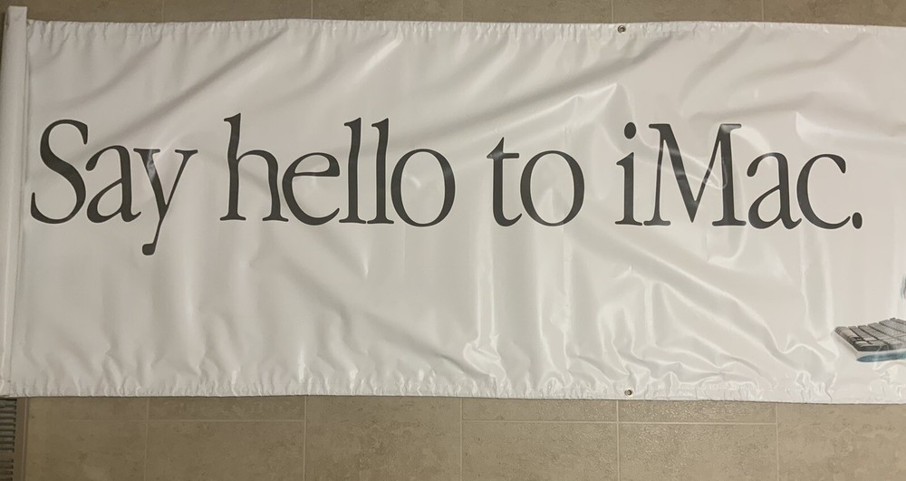 Apple Computer iMac First Ed. Bondi Blue Think Different Vinyl Banner 117”x33”