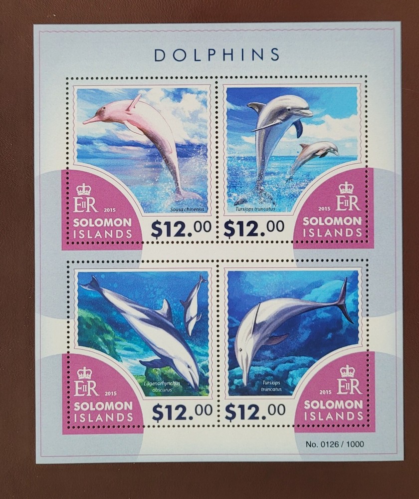 Solomon Islands 2015 /  Marine Life - Dolphins  / 4v ms