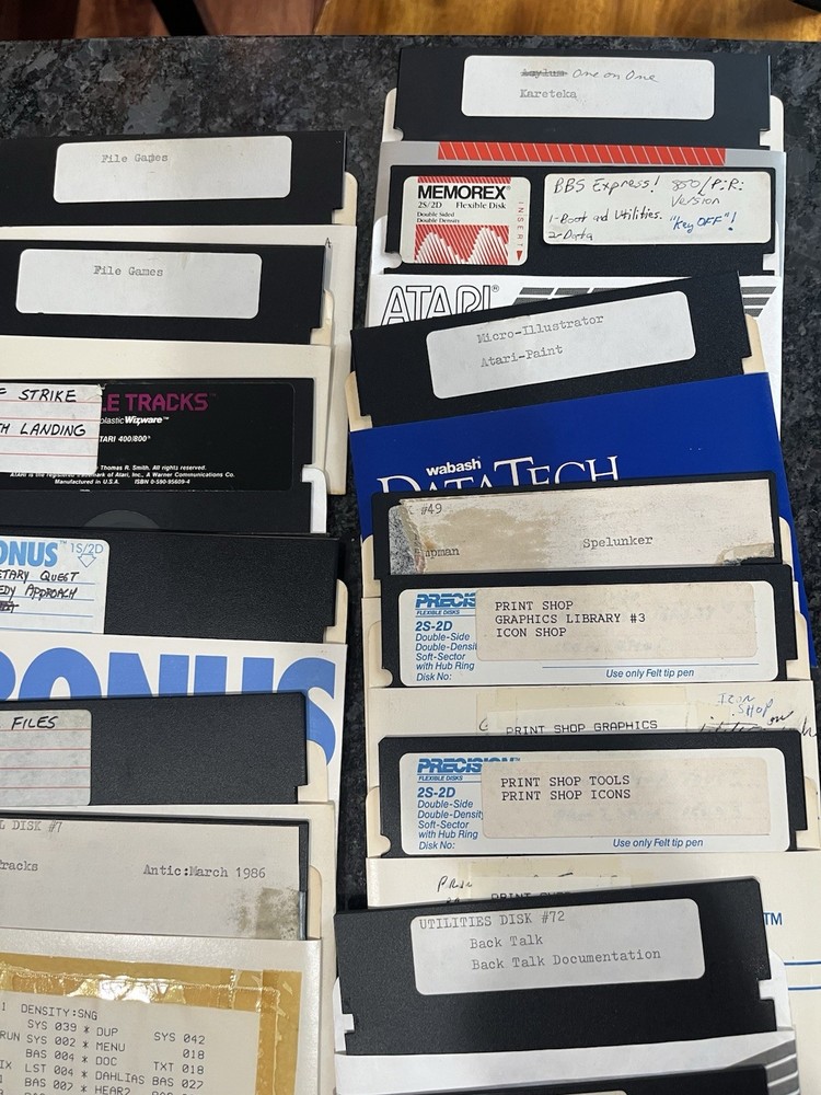 5.25" floppy disk lot 101 diskette @Mostly games@ Partially Tested Atari