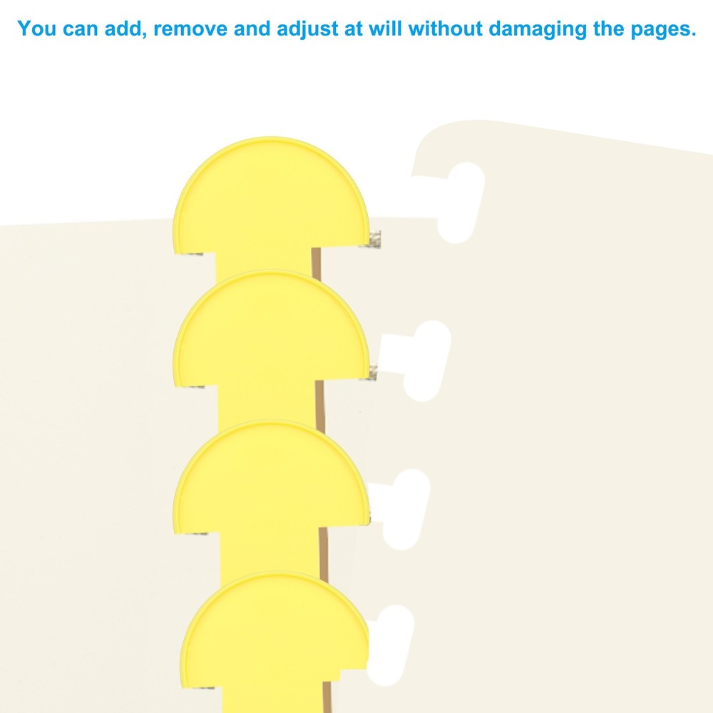 2 inch Plastic Book Binding Discs, 8Pcs Discbound Expansion Discs Round, Yellow