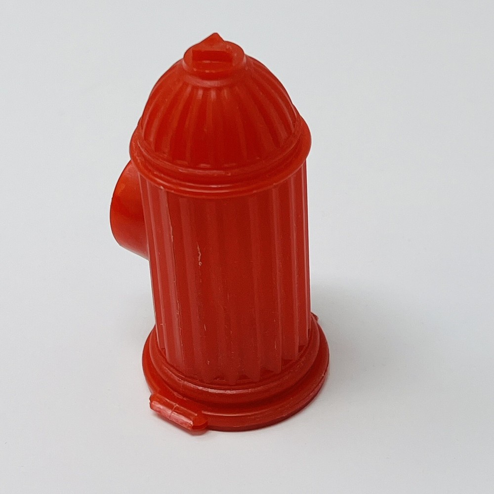 1981 Empty Fleer Candy Gum Containers Red Fire Hydrant Plastic Vintage