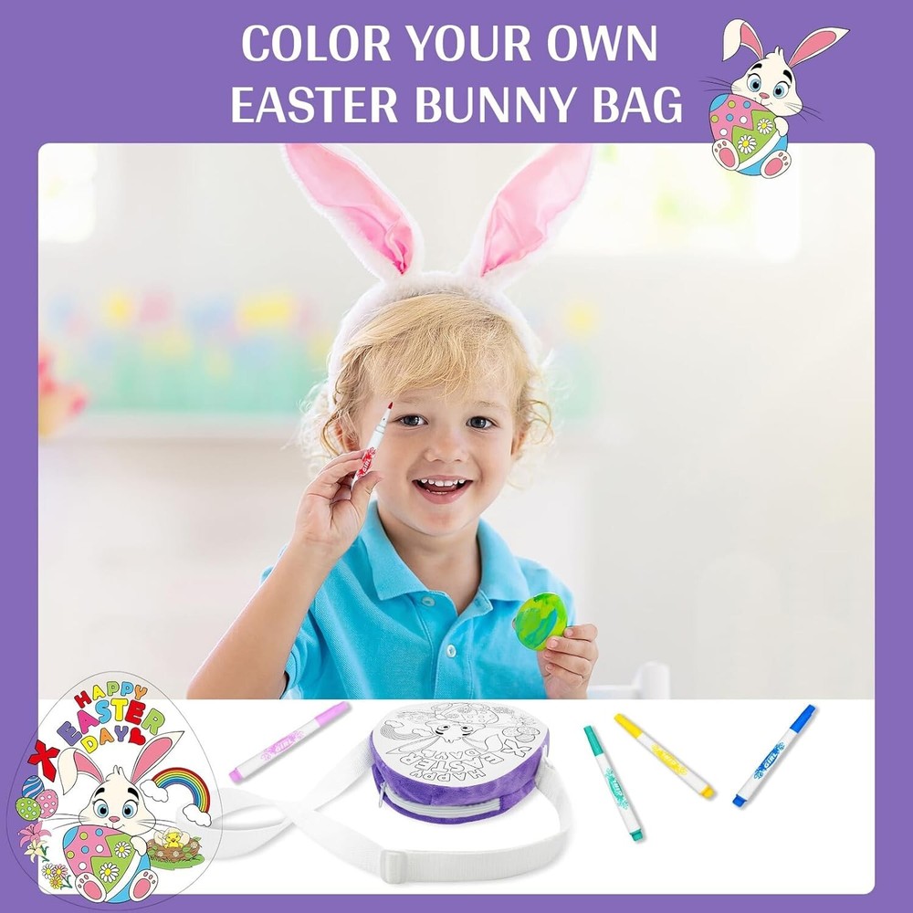 Easter Bunny Egg Decorating Dye Bag Kit, Dyeable Easter Eggs Painting Kit