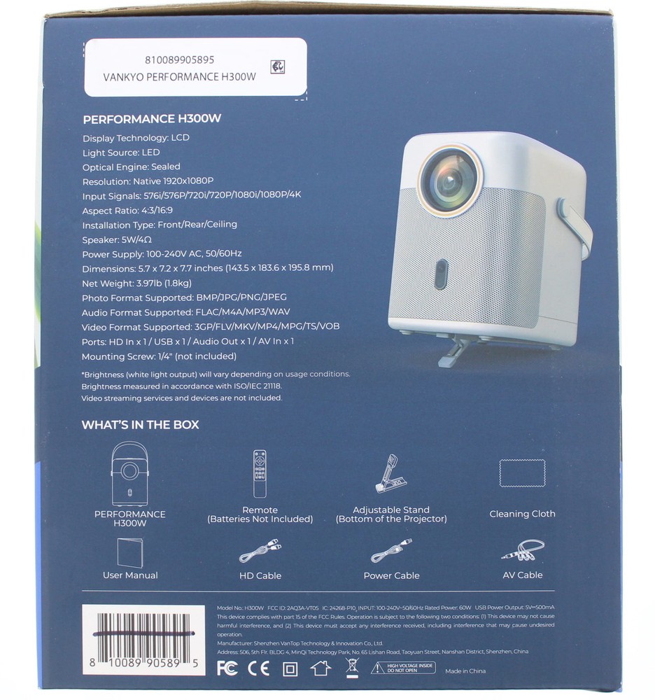 Vankyo Performance H300W Smart Full HD Video Projector