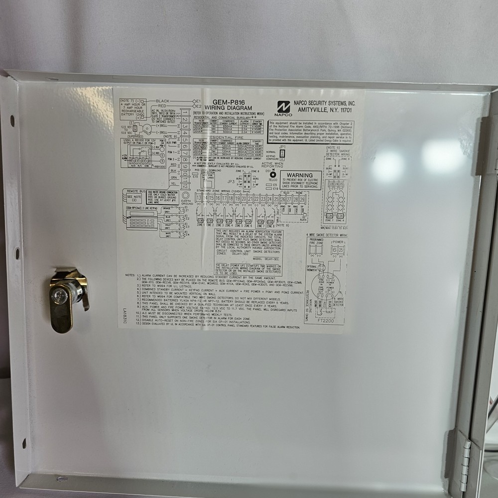 Napco Gemini P816 Security System Control Panel Super Clean w/ Keypad