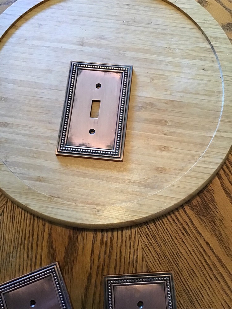 Lot (4) Vintage Copper Single Light Switch Plate Covers Make Offer!