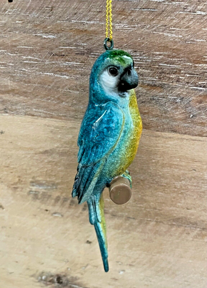 Parrot Bird Ornament Mini Polyresin 4"L