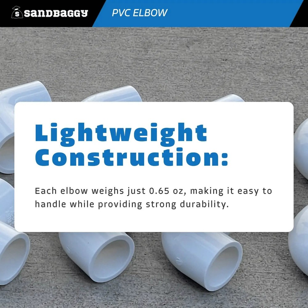Sandbaggy 1/2-in 90-Degree Schedule 40 PVC Elbow - Right Angle - Socket x Socket