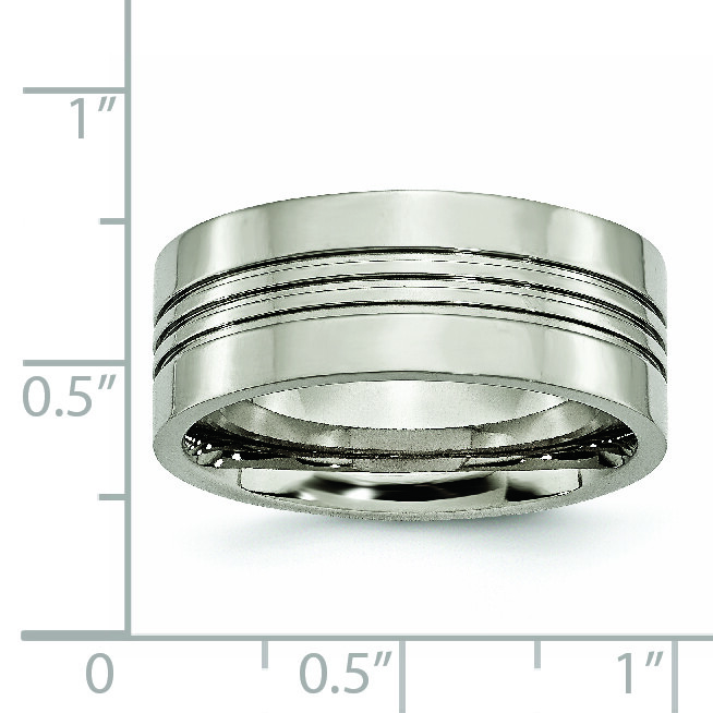 Titanium Grooved 9mm Polished Band TB120