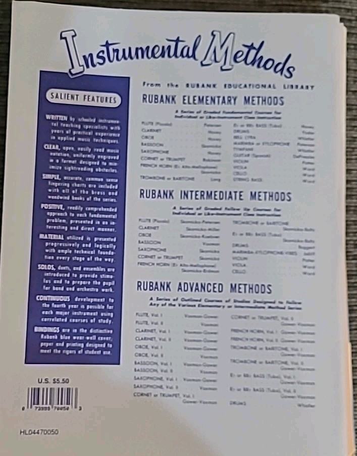 Rubank Elementary Method Oboe Elementary Method 004470050