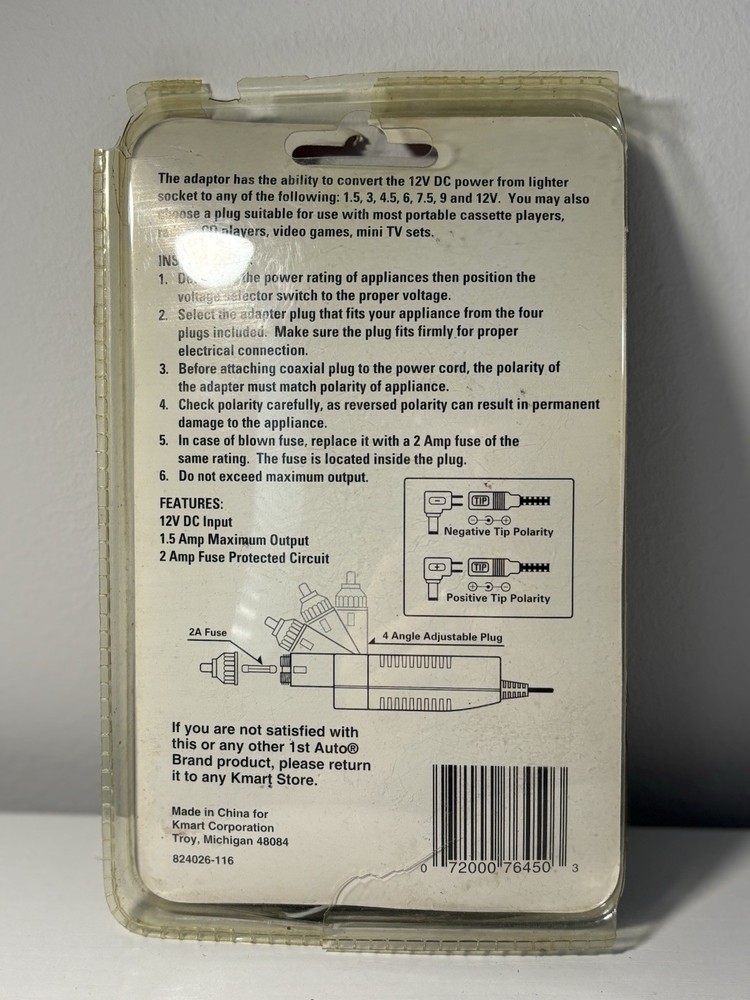 1st Auto DC To DC Adapter New Open Package