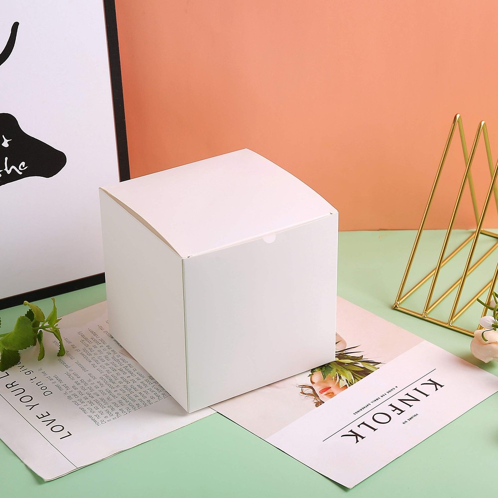 SHIPKEY 10 Pack White Cardboard Gift Boxes with lids |4x4x4inch Square Boxes ...