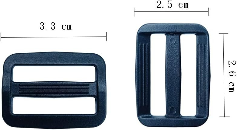 200Pcs 1 Inch Plastic Tri-Glide Slides Buckles,Adjustable Webbing Strap Triglide