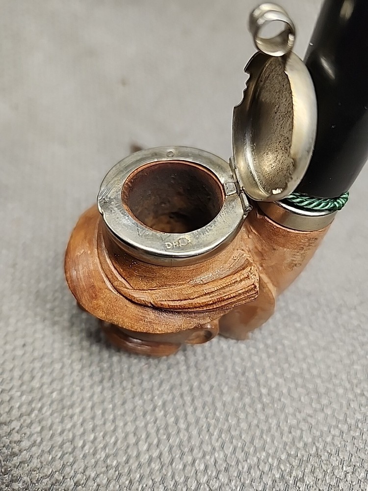 Antique German Figural Pipe Initial DH