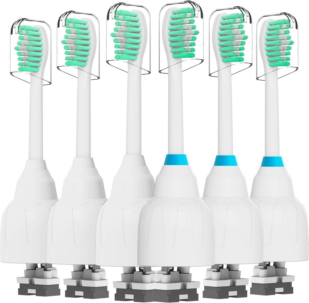 6 Pack Philips Sonicare Replacement Toothbrush Heads for e-Series - White