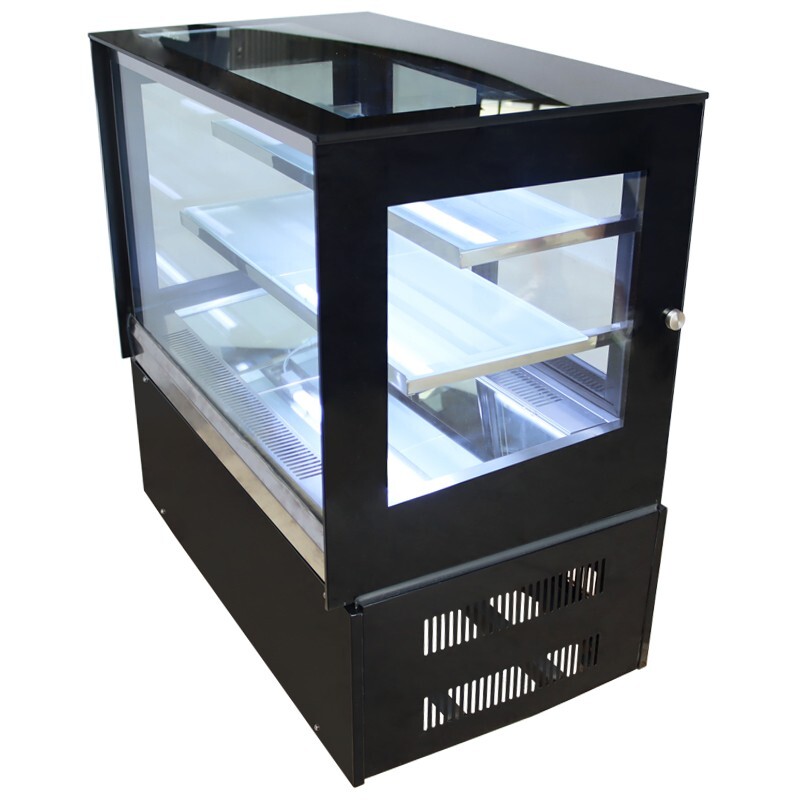 220V 3-Layer Refrigerated Cake Showcase Rear Sliding Doors Display Cases LED