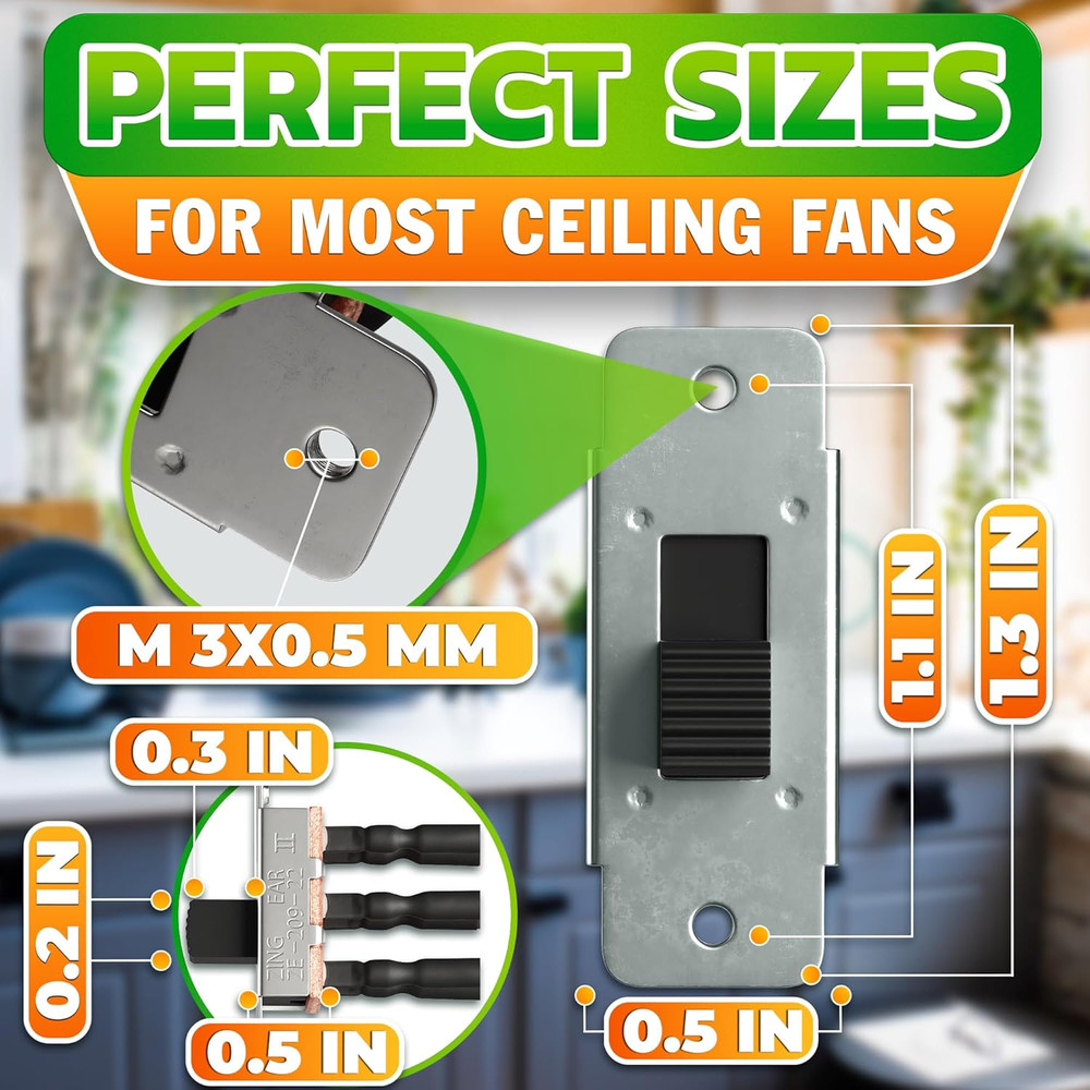 Ceiling Fan Reverse Switch 6-Pin Toggle - Ceiling Fan Direction Switch, Prewired