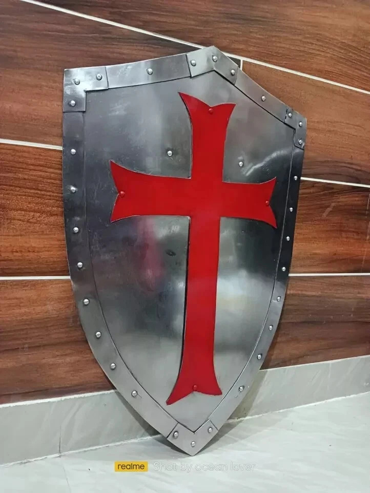 Knight Medieval shield Fully Functional Red Cross Warrior Templar Shield