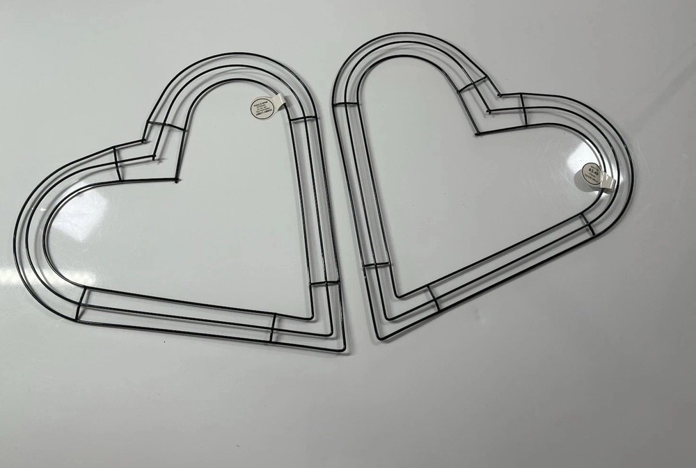 2 New Wreath Frame Decor Rust-proof Heart Shaped Wire Wreath Forms Lightweight