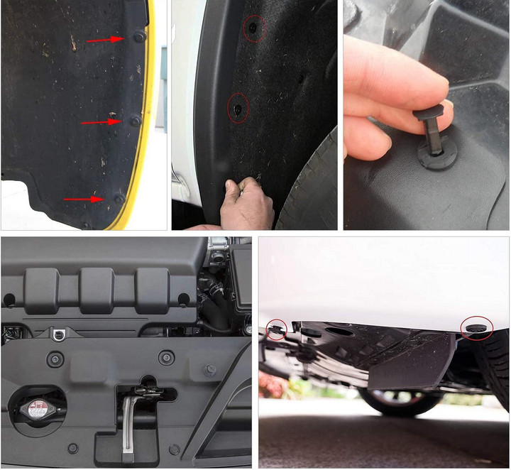 8mm Bumper Clips Retainer Rivets Fastener Plastic Push 100Pcs