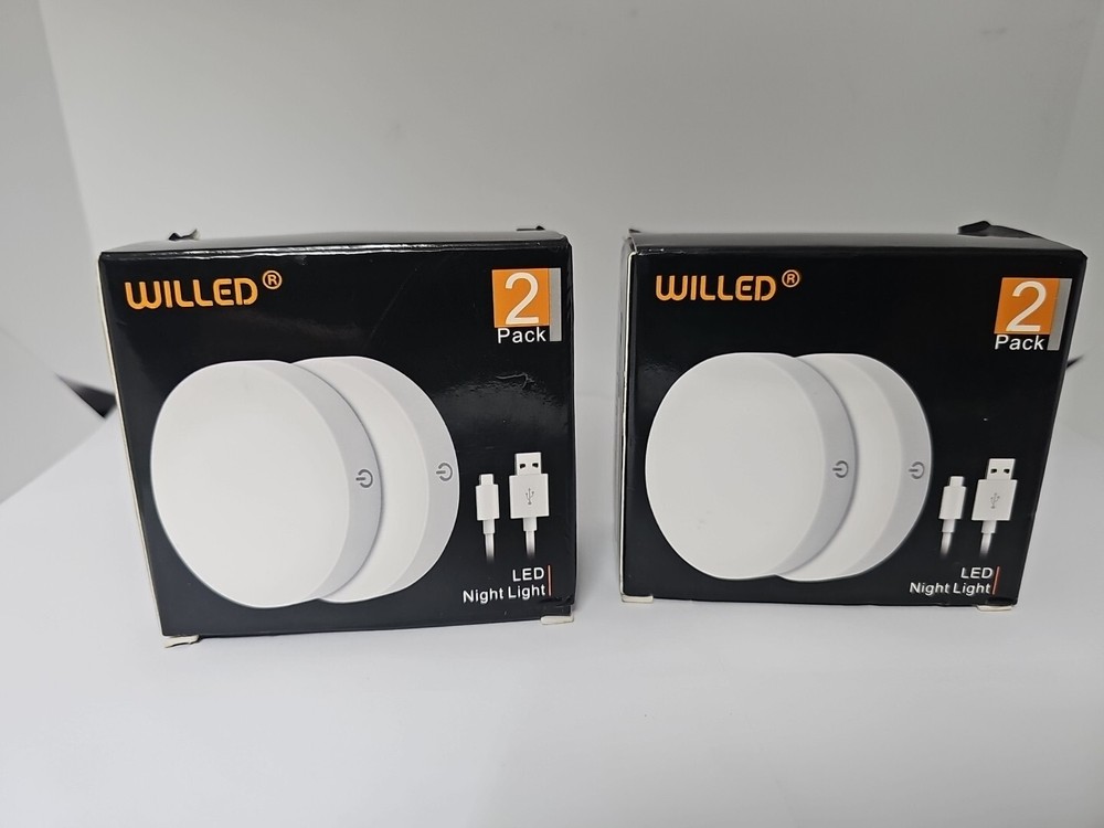 WILLED Dimmable Touch Light LED Night Light. ( Two Pack Ea. Box) 2 Boxes.