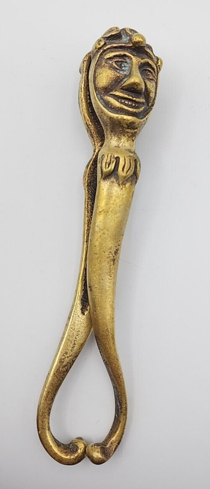 Brass Jester's Head Nutcracker 7" Long
