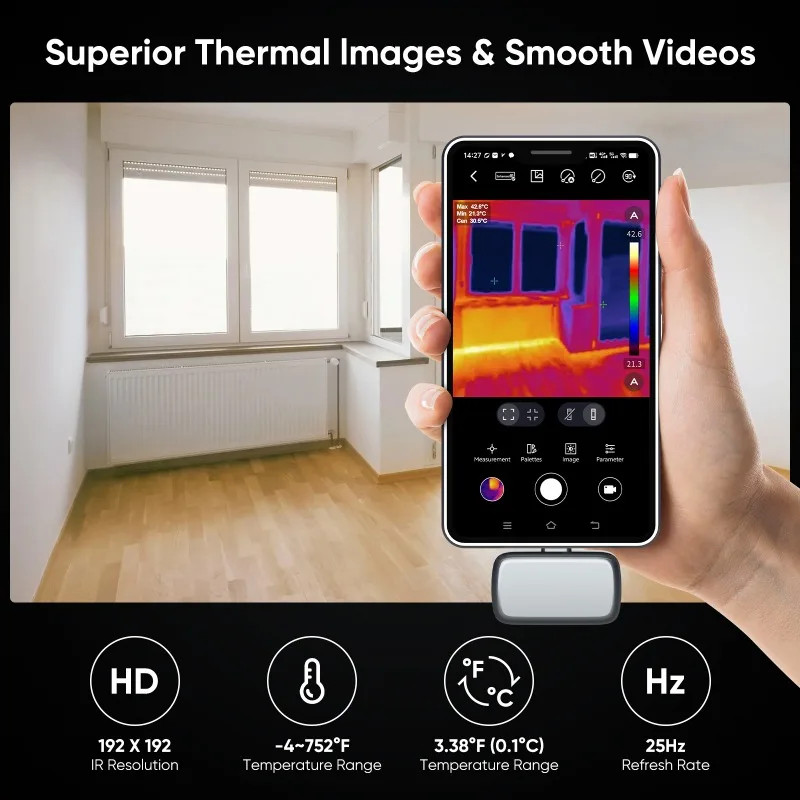 Thermal Imaging Camera 192X192 Electronics Thermal Camera Repair iOS Android