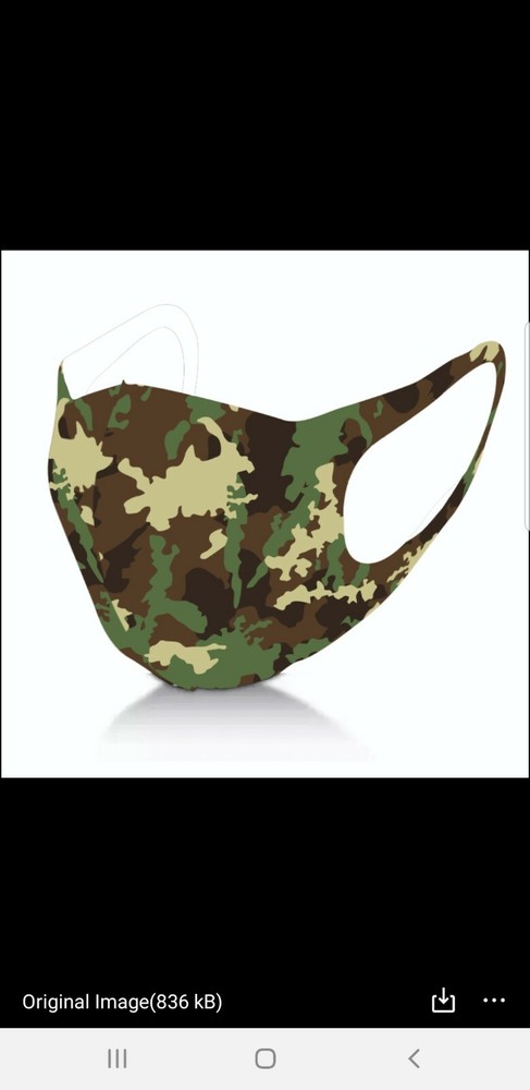 3 Face mask reusable 2 Blacks 1 Camouflage