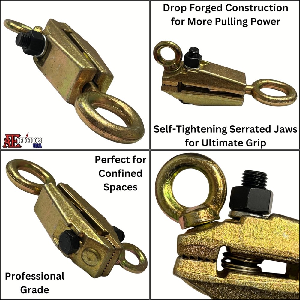 5 Ton Self Tightening 2-Way Auto Body Pull Clamp | Dent Removal, Pulling Tool