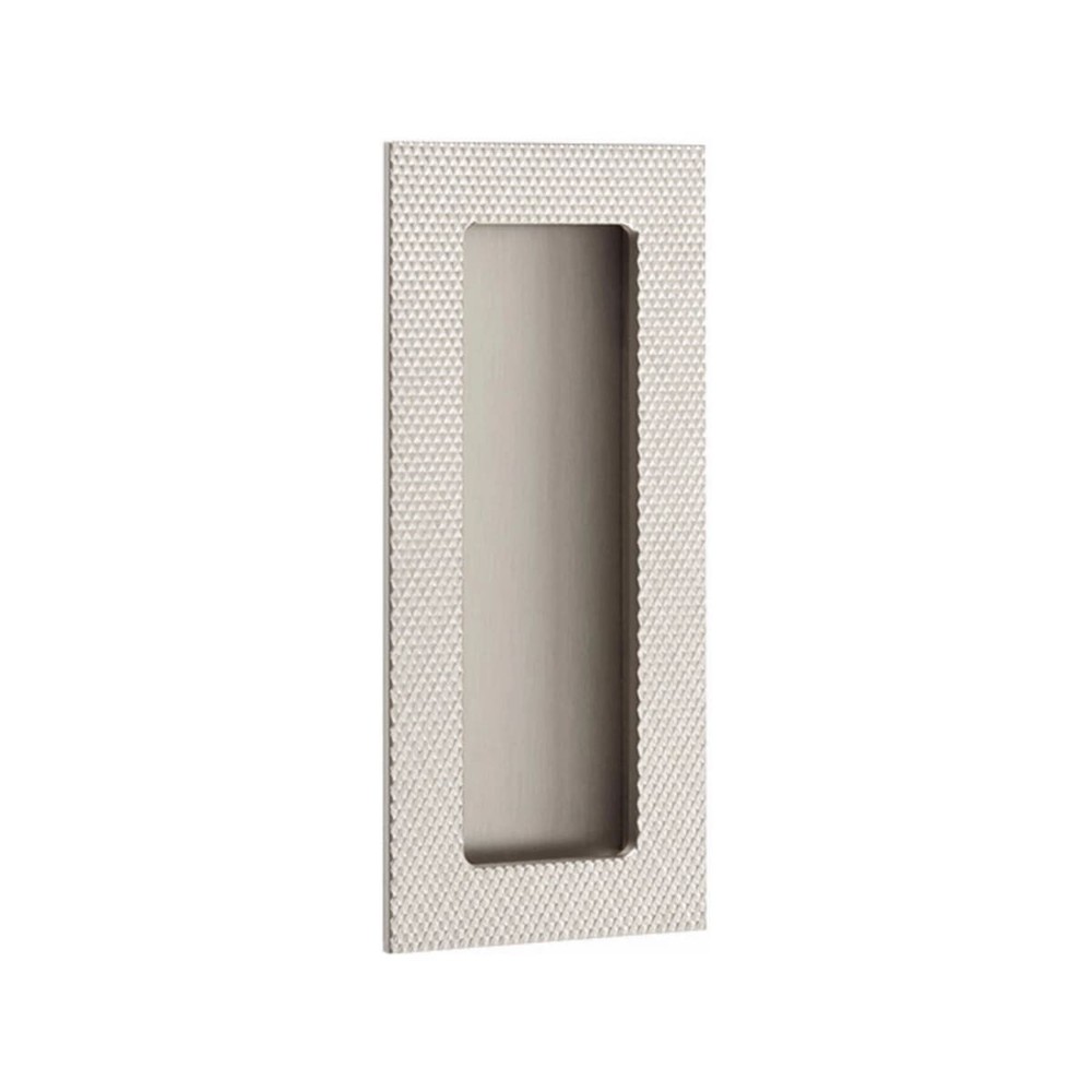 Emtek 222304US15 Modern Rectangular, 4" Knurled Flush Pull Satin Nickel
